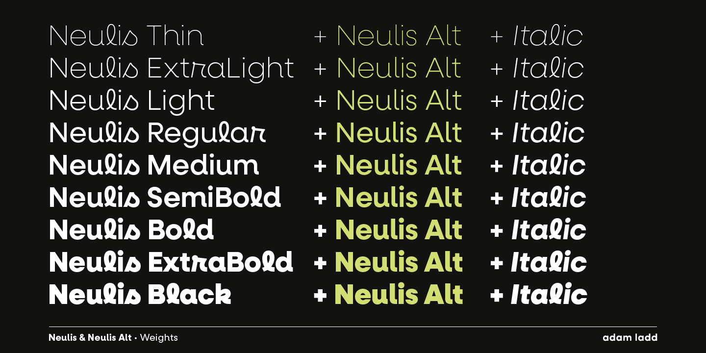 Beispiel einer Neulis Black Italic-Schriftart